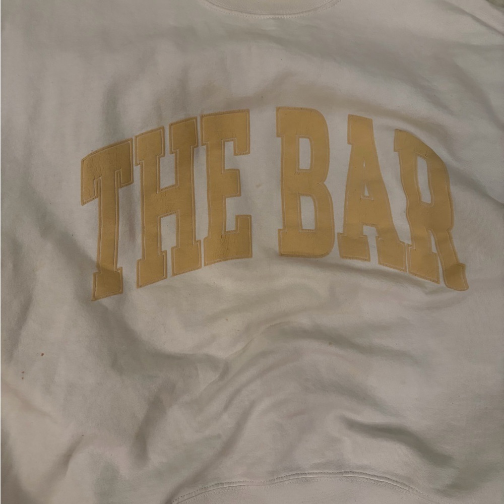 The Bar Cream Sweatshirt with Gold Lettering